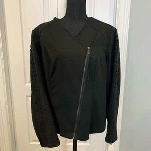 Black Laundry jacket with laser cut sleeves